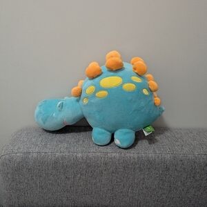Vachichi Dinosaur Collection.Blue  Plush Toy with Orange And Yellow Accents.